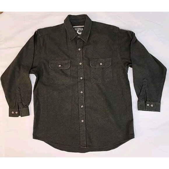 Field & Stream Other - Field & Stream Adult Thick Flannel Shirt Olive Green Mens XL Outdoor